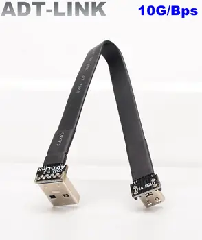 Стандартна лента USB3.1 от Type-C-Type-A с плосък електромагнитни защита спк стартира строителни Под Ъгъл Нагоре-надолу Удлинительный USB кабел 3.1 С чип и електронна етикет
