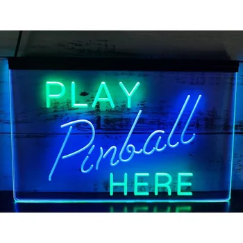 Стая пинбол Играе в игра Cave Man Bar Двуцветен led неонова реклама 
