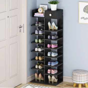 стелаж за съхранение на обувки, рафтове за съхранение на пространството в хола, модерна изложбена стойка за обувки, многофункционална офис мебели estanteria zapatos HY