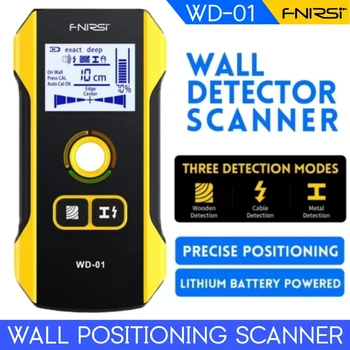 Стенен скенер-метал детектор FNIRSI WD-01 За търсене на кабели за променлив ток е под напрежение, метал и вещества С нови инсталационните отвори./GC-01