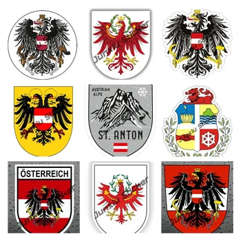 Стикер от PVC със знаме на Република Австрия, стикер Osterreich, германска стикер, стикер с австрийския щит, стикер с Националния флаг, автомобилни аксесоари