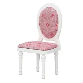 Стол за куклена къща, бял, симулиращ ретро Дървен стол с висока облегалка, 1: 12, Мини-мебели за куклена къща, бижута, играчки
