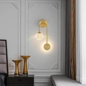 Съвременно прикроватное осветление TEMAR от златен месинг, 3 Цвята, Прекрасен Креативен стенен лампа за домашен интериор на спалнята