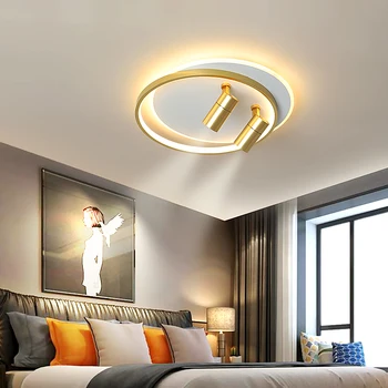 Тавана лампа Nordic White Led Блясък, модерен златен прожектор, украса за спални, хол, преддверие, коридор