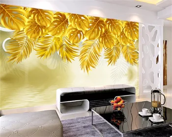 Тапети Papel De Parede по поръчка Модерна Просто Мода 3D Сусальное злато Хол с телевизор, Разтегателен Фон Стенни рисувани от папие-маше