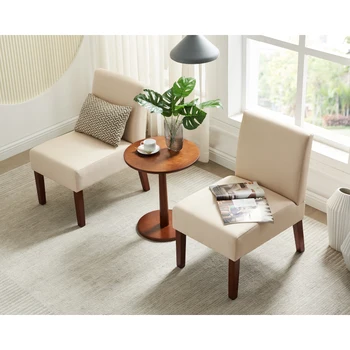 Текстилен комплект от 2 теми, с кръгла дървена маса, спалня, декориране на офис, стол за тапочек, стол за грим.