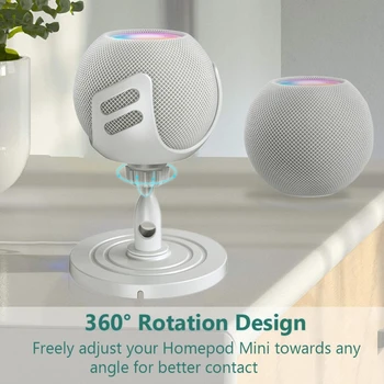 Тенис на притежателя на въртяща се на 360 °, поставка за Echo Dot HomePod Mini и 4-то поколение 1XCB