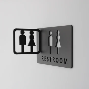 Тоалетни означения, Търговски център, Офис сгради Вратите табели Индикатор за напомняне Табела Ориентационный знак Wc Signage 3D странично закопчаване