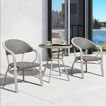 Трапезария стол от ратан е в скандинавски стил, дизайнерски столове за дневна, Мебели за дома, Градинска стол на открито, Лесен диван-стол за почивка на Балкона