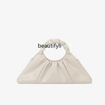 Триъгълен чанта, чанта през рамо, нишевое разширено пръстен, бели Облаци, плисе, чанти за жени, украса-фея