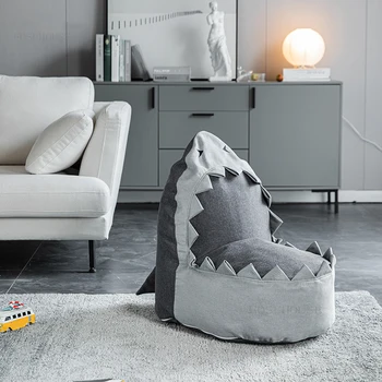 Хол мека Мебел с торби във формата на акула Проста Мебели за homestay Единична диван с задната облегалка Творчески балкон Спалня мързелив диван