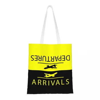 Холщовая чанта за пазаруване за поръчка, дамски Преносим чанта за пазаруване, самолети, авиационни билети, чанти за пазаруване