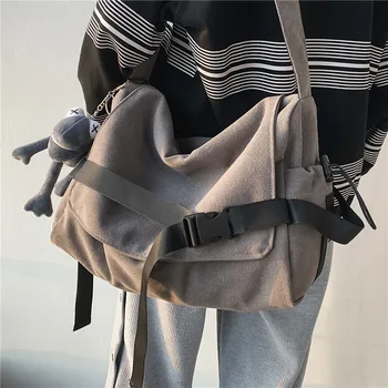 Холщовая чанта-месинджър, дамски Чанти голям капацитет, чанта на рамото, младежки ученически чанти за момичета, модерен мъжки чанти през рамо, bolsos