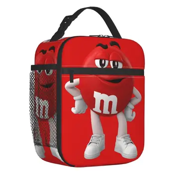 Чанта за обяд с образа на героя M &M ' s Chocolate Candy, утепленная за жени, водоустойчиви забавна чанта-хладилник за ученици