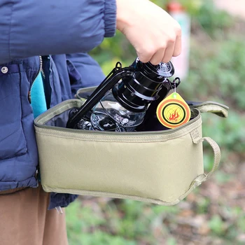 Чанта за съхранение на керосин лампа, Преносим газов фенер, чанта за носене, водоустойчива износоустойчиви улични инструменти за разходки, риболов, пътуване