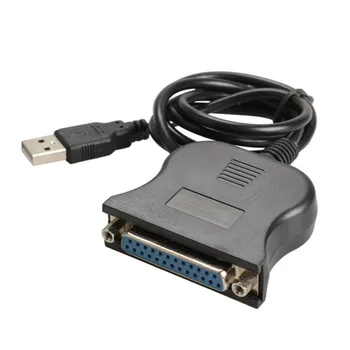 Черно 95 см Кабел-преобразувател на Печат с конектор USB 1.1 към DB25 с Клъстер LPT порт Двупосочен Паралелен комуникационен интерфейс