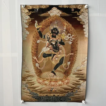 Черно Бог на богатството Махагала, тибетски Буда, религиозна принадлежност, Непал, Тханка, гобеленовая живопис