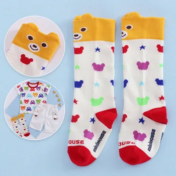Чорапи Miki, детски чорапи с мультяшными стереошарами, Мечка, Заек, Звезда, чорапи с пълна принтом, детски Чорапи, 3 чифта