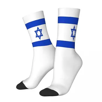 Чорапи с флага на Израел Мъжки дамски пролетни чорапи в стил хип-хоп