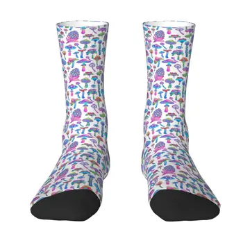 Чорапи със забавна принтом, кошмарен магически цветя, гъби, Snd, женски мъжки ластични чорапи за екипажа на лято, есен-зима